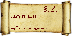 Bánfi Lili névjegykártya