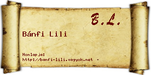 Bánfi Lili névjegykártya